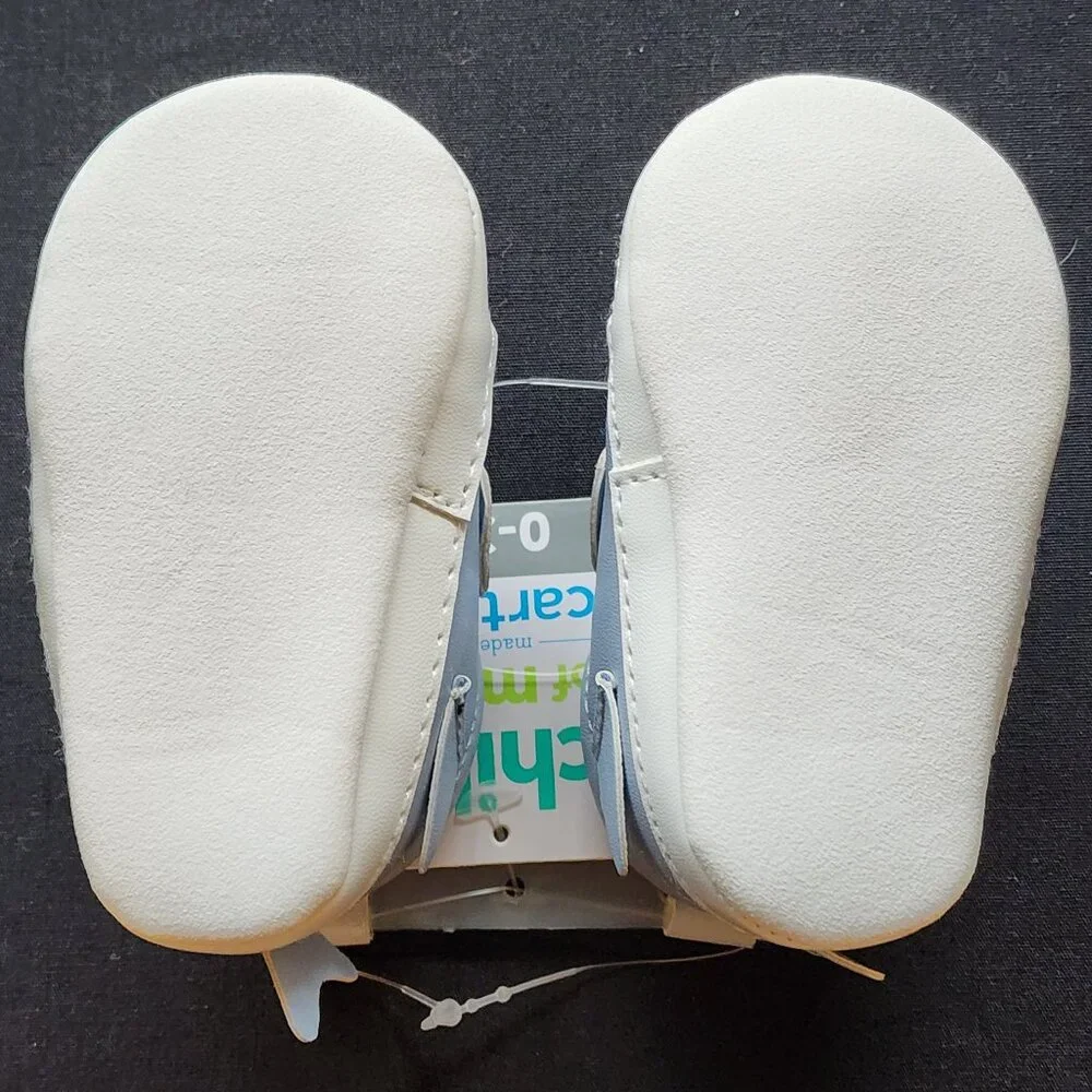 Carter's Child of Mine Blue Shark Baby Shoes Size 0 - 3 M NWT